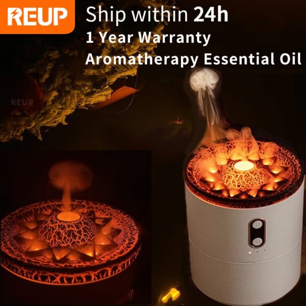 REUP-Volcanic-Flame-Aroma-Essential-Oil-Diffuser-Air-Humidifier-USB-Portable-Purifier-with-Night-Light-Lamp