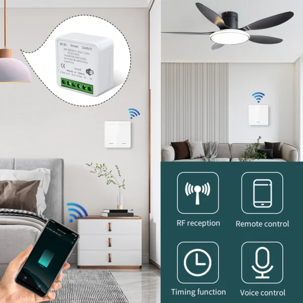 Tuya Smart WiFi Switch RF 433MHz Wireless Light Switch 1/2/3Gang Wall Switch Smart Life APP Voice Control With Alexa Google Home - Image 6