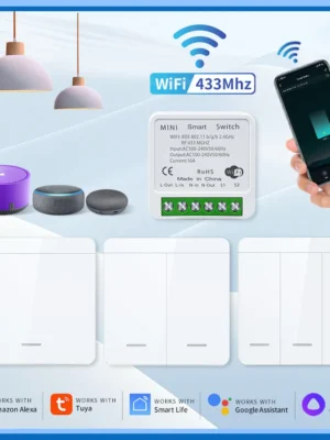 Tuya Smart WiFi Switch RF 433MHz Wireless Light Switch 1/2/3Gang Wall Switch Smart Life APP Voice Control With Alexa Google Home