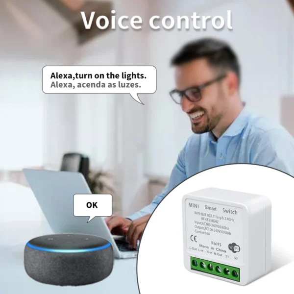 Tuya Smart WiFi Switch RF 433MHz Wireless Light Switch 1/2/3Gang Wall Switch Smart Life APP Voice Control With Alexa Google Home - Image 4